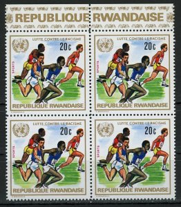 Fight Against Racism United Nations Running Sport Block of 4 Stamps MNH