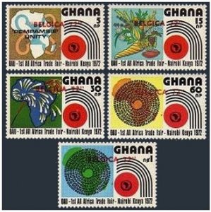 Ghana 440A-444A BELGICA-1972, MNH. Michel 463-467. All-Africa Trade Fair.