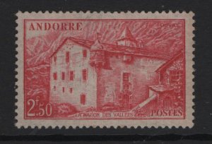 Andorra French    #90  used  1946 La Maison des Vallees  2.50fr