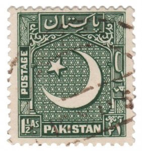 PAKISTAN STAMP 1952 - 53 SCOTT # 48. USED. # 1