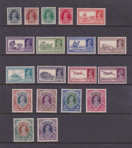 India 1937 Sc 150-167 set KGVI set MH