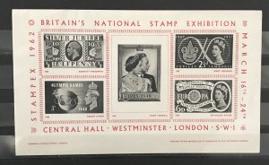 Great Britain Unlisted 1962 Stampex S/S,MNH.