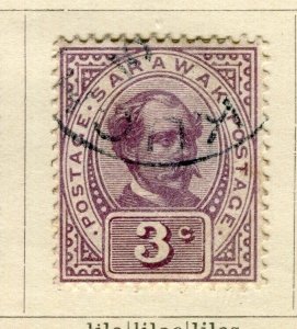 SARAWAK; 1899 classic C. Brooke issue fine used 3c. value