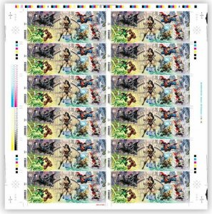 Royal Mail 2021 - DC Collection Justice League Press sheet - 12 mini sheets MNH