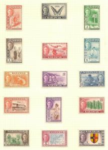 Sarawak 1950 Definitive Set SG171-185 Mint Cat£120