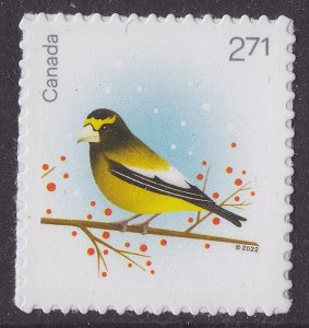 Canada 3367 Christmas Holiday Birds Grosbeak $2.71 single MNH 2022