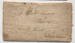 1825 Mannsville NY manuscript stampless letter datelined Ellisburg [H.3238]