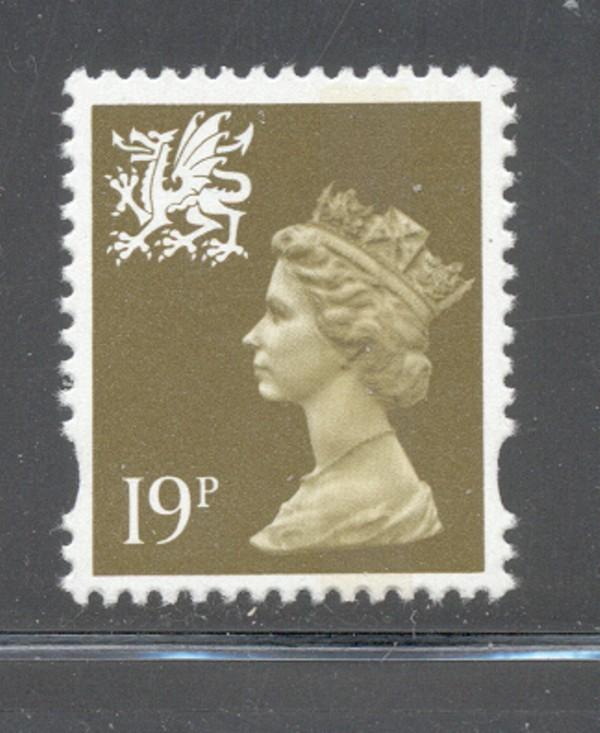 GB Wales SC WMMH58 1993 19p ol grn Machin Head stamp mint NH