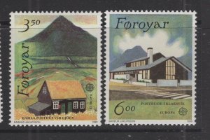 Faroe Is. #205-06 (1990 Europa Post Offices set) VFMNH  CV $2.75