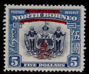 NORTH BORNEO GVI SG349, $5 indigo & pale blue, VLH MINT. Cat £50.