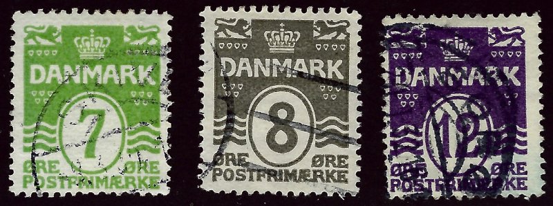 Denmark SC#91, 93 & 96 Used Fine...Bid on a Bargain!!