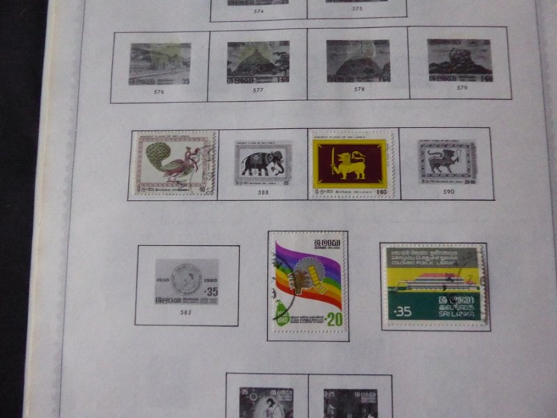 Sri Lanka 1973-1989 Stamp Collection on Album Pages