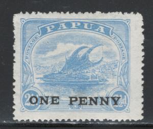 Papua New Guinea 1917 Lakatoi 1p on 2 1/2p Surcharge Scott # 76 MH