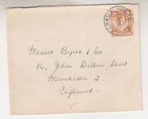 NORTHERN RHODESIA, 1938 KGVI 2d. Yellow Brown, KASAMA to GB.