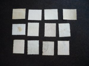 Stamps-Netherlands-Scott#55-56,58-60,62,65-66,70,74,76-77-Used Part Set of 12