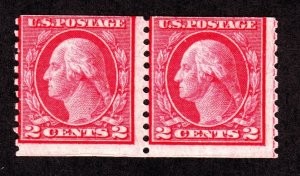 US 453 2c Washington Mint Pair VG-Fine OG NH SCV $625