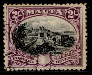 MALTA GV SG205, 2s black & purple, FINE USED. Cat £28.