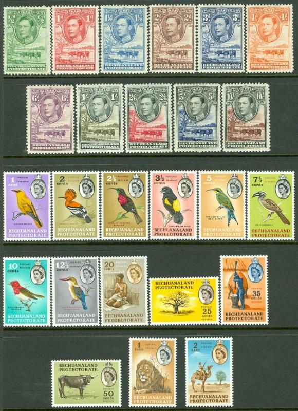 EDW1949SELL : BECHUANALAND 1938-1961 Sc #124-36, 180-93 Both Cplt sets Cat $152