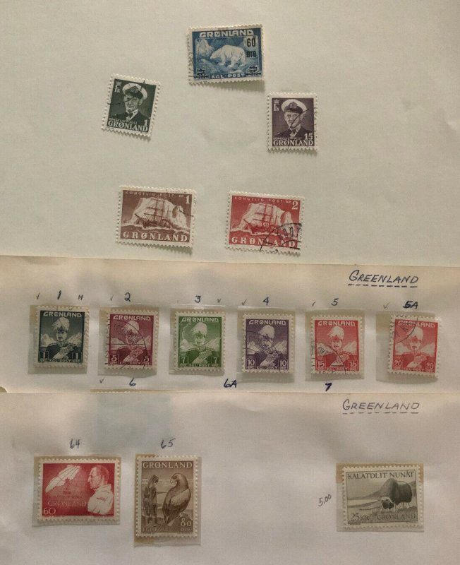 Great Greenland Stamp Collection Lot MXE