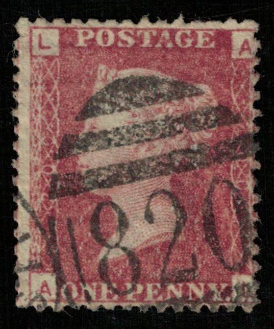 Queen Victoria, Red 1 penny, 1854-1855, Great Britain, Watermark (T-5625)