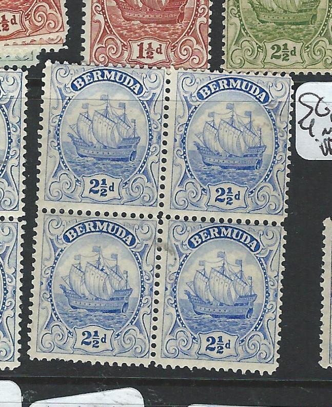 BERMUDA (P0606BB) SHIPS 2 1/2D  SG82 82B  BL OF 4  MNH