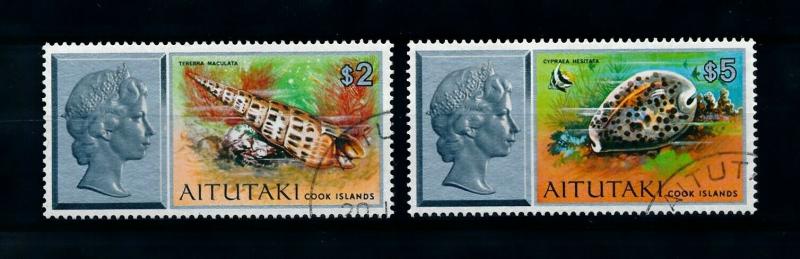 [99435] Cook isl. Aitutaki 1975 Marine Life Sea shells  USED