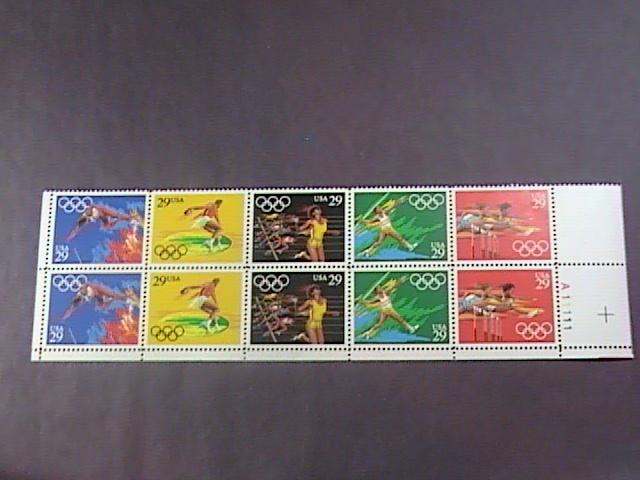 U.S.# 2553-2557-MINT/NEVER HINGED--BOTTOM PLATE # BLOCK OF 10--OLYMPICS--1991