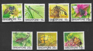 SINGAPORE SG491a/497a 1985 INSECTS LEIGH MADEN SET TO 50c  USED