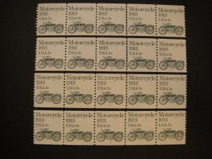 Scott 1899, 5c Mortorcycle, PNC5 #1 through 4, MNH Transportation Beauties