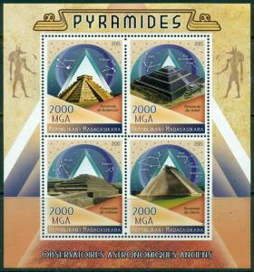 Space pyramids observatories constellations Madagascar MNH stamp set 3val+s/s