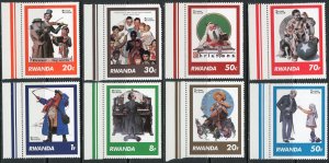 Rwanda #1027-1034 Norman Rockwell Saturday Evening Post Covers ~ (8196)