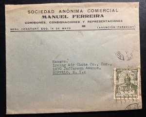 1938 Asuncion Paraguay Commercial Cover To Buffalo NY USA