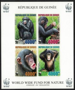 Guinea WWF Chimpanzee Souvenir Sheet Imperf 2006 MNH MI#Block 929B