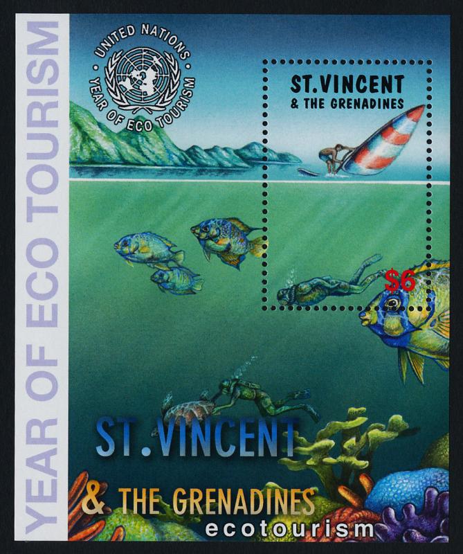 St Vincent 3037 MNH Marine Life, Diver, Year of Eco-Tourism