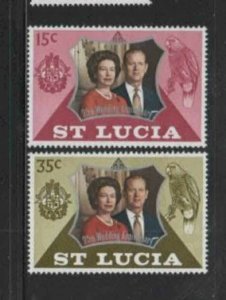 ST. LUCIA #328-329 1972 SILVER WEDDING ISSUE MINT VF NH O.G