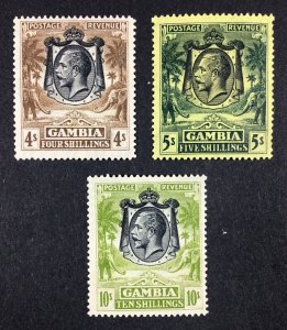 MOMEN: GAMBIA SG #140-142 1922-29 MINT OG NH £143++ LOT #68344*