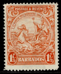 BARBADOS GV SG231d, 1½d orange, M MINT. Cat £15.