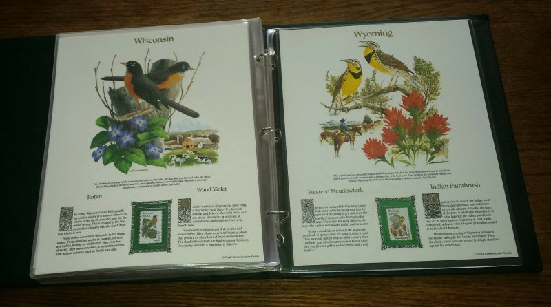 1982 State Birds & Flowers Commemorative Mint-Stamp Panels