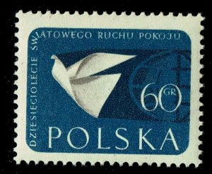 Poland #867  MNH - Bird Stylized Dove (1959)