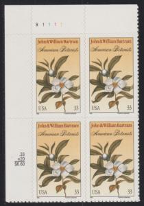 3314 - .33 J&W Bartram plate block mnh vf.