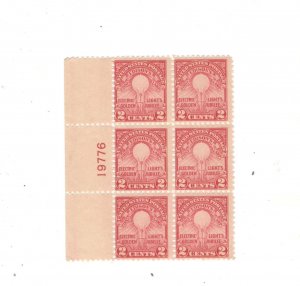 US SCOTT# 654 PLATE BLOCK OF 6 MLH