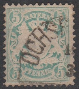 Mi:   38a  used  1876/81  signed Bavaria