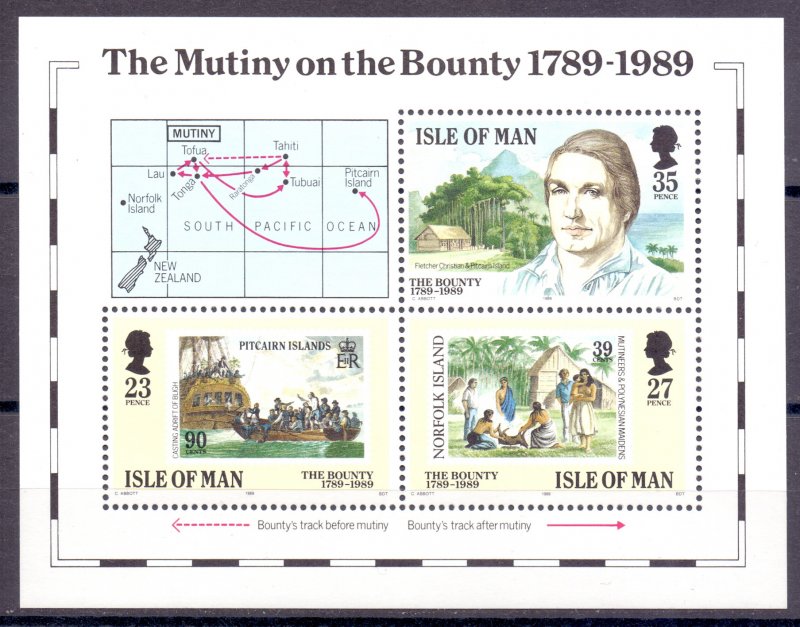 Isle Of Man. 1989. bl11. Ship. MNH.