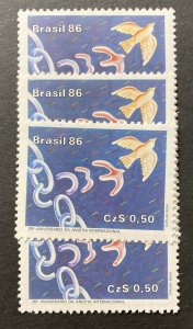 Brazil 1986 #2047, Wholesale lot of 5, MNH, CV $1.25