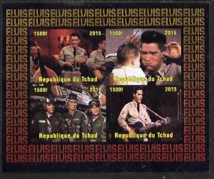 Chad 2015 Elvis Presley #1 imperf sheetlet containing 4 v...