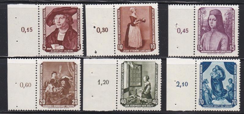 Germany DDR # 272-277, Famous Paintings, NH, 1/2 Cat.