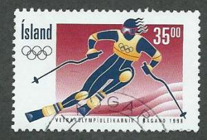 Iceland  Scott 852  Used  sports, Olympics, skiing