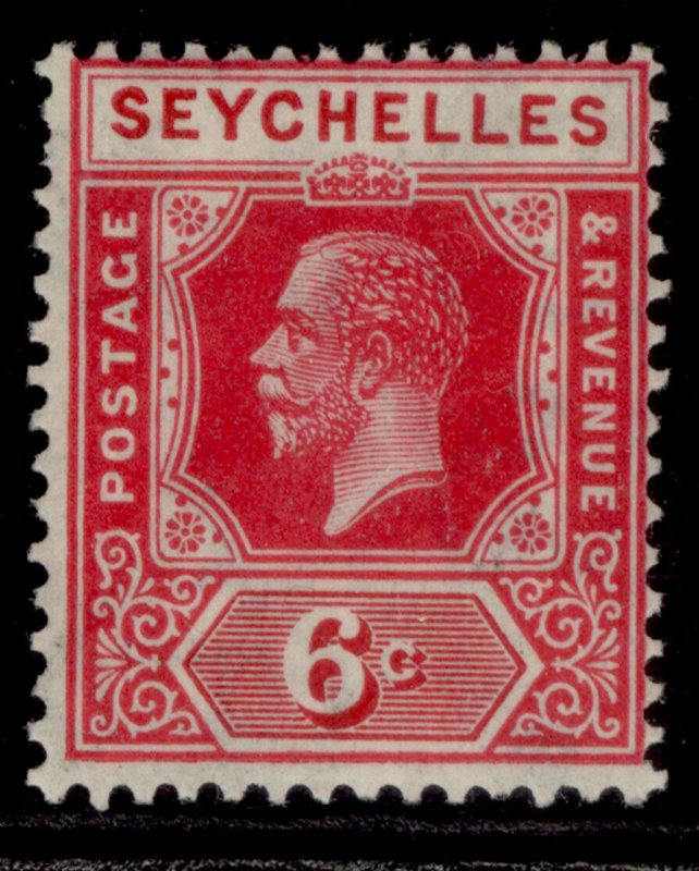 SEYCHELLES GV SG104, 6c carmine, M MINT.