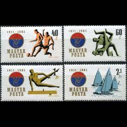 HUNGARY 1961 - Scott# 1403-5+B219(4) Sports Set of 4 NH