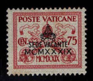 Vatican Scott 67 MH* from the 1939 Interregnum Issue typical centering